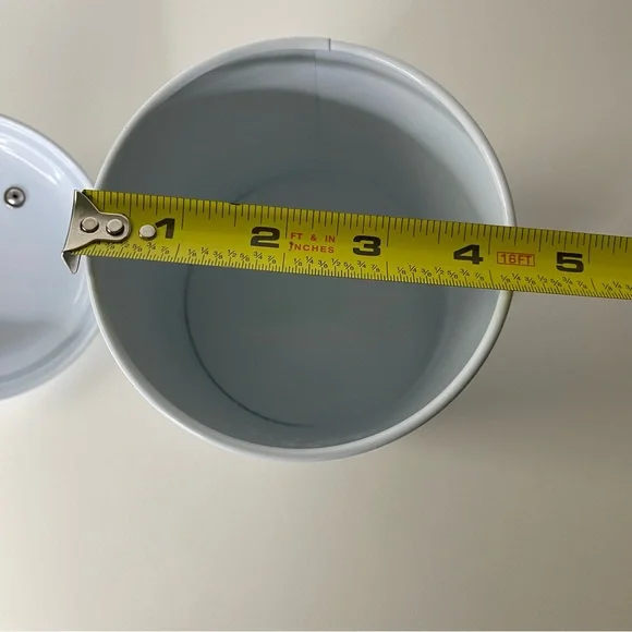 LAST CHANCE SALE!Robely Farmhouse Coffee Tin Canister Lid White Copper Handle - Picture 8 of 11